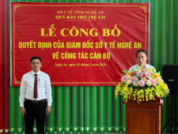 Công bố quyết định bổ nhiệm Phó Giám đốc Quỹ Bảo trợ trẻ em tỉnh Nghệ An